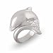 JanKuo Jewelry Silver Tone Cubic Zirconia Cute Dolphin Fashion Ring with Gift Box