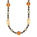 14K FACETED SMOKY QUARTZ & CITRINE QUARTZ NECKLACE, 50"