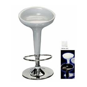 Metallic White Scooper Adjustable Bar or Counter Stool 