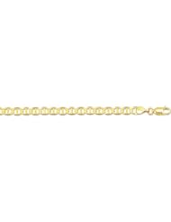 10K Yellow Gold 5.50mm Diamond Cut Mariner Link Chain Bracelet with Lobster Clasp