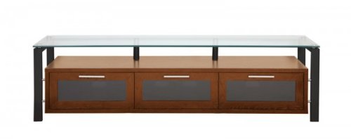71 Flat Screen TV Stand - Walnut and Glass - by Plateau