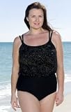 Longitude Fountain Blue Plus Size Blouson Swimsuit - Plus Size Swimsuit Plus Size Swimsuits