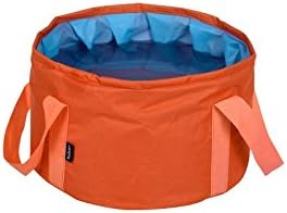 Portable Outdoor Collapsible Wash Basin Folding Wash Basin Bucket for Camping Hiking Travel (Orange, 13L)