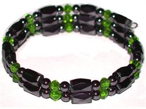 Hematite Magnetic Bracelet Wrap – Green
