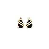 14k Gold, Diamond & Black Onyx Stud Earrings (0.02ctw)