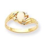 14k .03ct Diamond & Opal BirthStone Ring