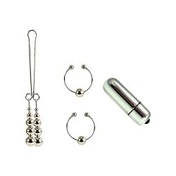 California Exotics / Swedish Erotica Nipple and Clit Jewel Silver Body Adornments Adult Sex Toy Kit