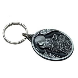 Howling Wolf Pewter Key Chain
