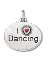 Genuine Raposa Elegance (TM) I Love Dancing with Small Red Enamel Heart Charm Pendant (15 x 16 mm). 100% Satisfaction Guaranteed.