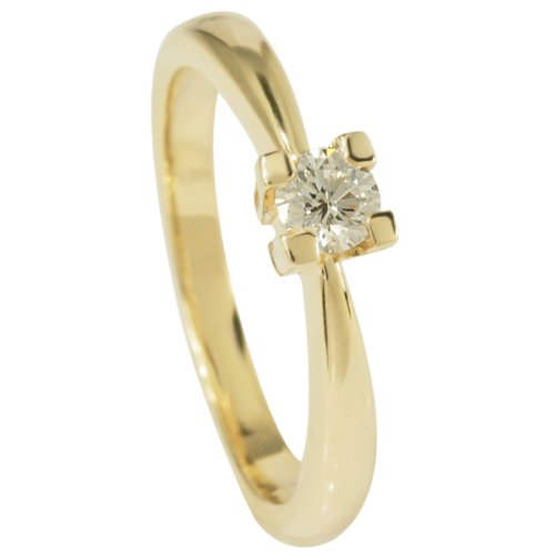 Bella Donna Damenring 585/000 Gelbgold  1 Brillant 0,25 Carat Wei&szlig; Piqu&eacute;1 Ringgr&ouml;&szlig;e 54 631 Preisvergleich