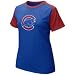 Nike Chicago Cubs Ladies Royal Blue-Red Team Logo Raglan T-shirt