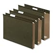 Four Inch Reinforced Hanging File Folders, Kraft, Legal, Standard Green, 25/Box