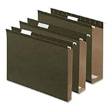 Two Inch Reinforced Hanging Kraft File Folders, Legal, Standard Green, 25/Box