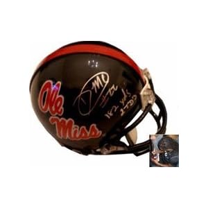 Buy Dexter McCluster Autographed Mississippi (Ole Miss) Rebels Mini Football Helmet with 182 YDs, 2 TDs...
