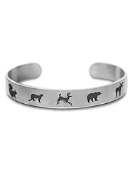 Sterling Silver Animal Family ShadowsWestern Range and Wilderness Bracelet. Made in USA.
