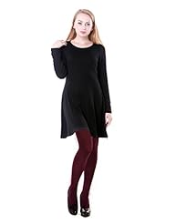 Full Length Thigh Length Fit-and-Flare Scoop Neck Cotton/Jersey/Nylon/Polyester/Spandex/Knit Long Sleeves Skater Dress/Mini Dress 