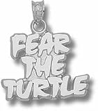 Maryland Terrapins Fear the Turtle 5/8 Pendant - Sterling Silver Jewelry