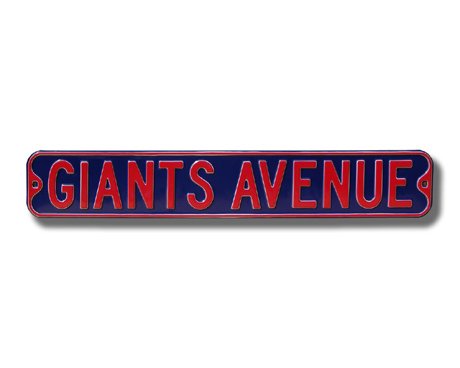 NEW YORK GIANTS "GIANTS AVENUE" Authentic METAL STREET SIGN (6" X 36")