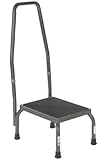 Drive Medical Footstool with Non Skid Rubber Platform and Handrail
