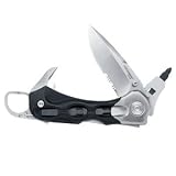 LEATHERMAN Knife k503x Straight/Serrated Edge w/7pc Bit Kit Brown Leather Sheath Box Model # 830510
