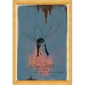 BAT FOR LASHES - Natural Framed Limited Edition Concert Poster - by Francesca Montanari