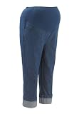 Jeans in capri length for maternity with cuffed legs
