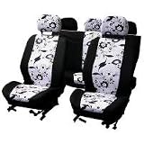 Stylish car black/white flower full set of seat covers- girls accessories