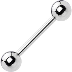 12 Gauge Steel Barbell Tongue Ring 5/8 Inches 6mm