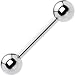 12 Gauge STEEL BARBELL Tongue Ring 5/8" 6mm