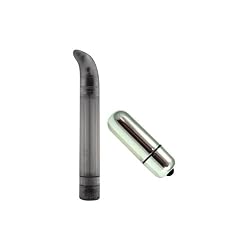 Doc Johnson 10 Function Ribbed Vibe 7" Charcoal G-Spot Adult Sex Toy Kit