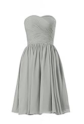 Chiffon Knee Length Short Lace-Up Bridesmaid Dress/Party Dress 