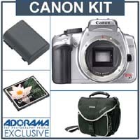 Canon Digital Rebel XT Chrome SLR Camera Kit, with 2 GB CF Memory Card, Spare NB-2LH Lithium-Ion Rechargeable Battery, Slinger System Bag