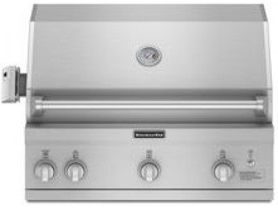 KitchenAid KBSU367TSS 36" Built-in Gas Grill with 623 sq. in. Cooking Surface, 2 "U" Shaped Burners, Infrared Sear Burner, Rotisserie System, Smoker Box, Warming Rack and Insulated Jacket