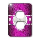 Edmond Hogge Jr Invitations - Purple Sweet 16 Floral Invitation - Light Switch Covers - 2 plug outlet cover