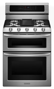 KitchenAid Architect Series II KDRS505XSS 30 Freestanding Dual-Fuel Double Oven Range, Self Clean