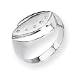 Diamond and Sterling Silver Ladies Ring (Sizes 6-8)