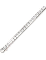 Rhodium Plated Sterling Silver 4mm Channel Set CZ Tennis Bracelet - 7 inch