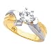 Round Diamond Solitaire Engagement Ring 14k Two Tone Gold ( 1.15 Ct G SI3 )