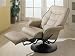Bone Leather Like Cushion Swivel Recliner