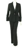 Kasper Womens Two-Piece One Button Pant Suit