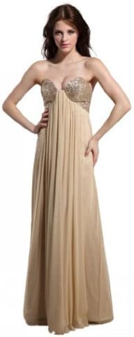 Joydress Women's Sequin A-line Sweetheart Floor-length Dress Champagne US14