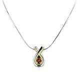 18K Gold & Sterling Silver Citrine Necklace 18