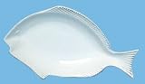 White Fish Ceramic Pottery Scrod Dish Set / 2 - 9 1/4"x6"x1 1/2"