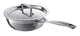 Le Creuset 3-Ply Stainless Steel Non-Stick Chef's Pan with Lid, 20 cm