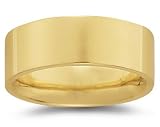 8 mm Plain Flat Comfort-Fit Men's Wedding Band in 18k Yellow Gold