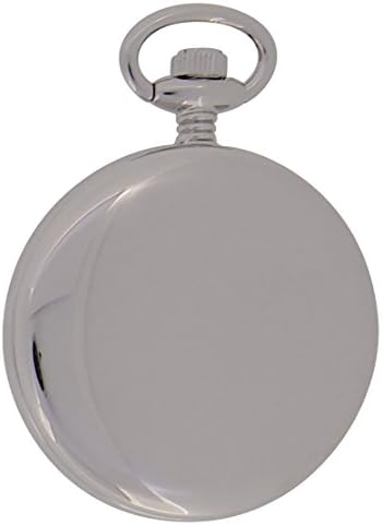 Regent Hills Vintage Brass Case Open Face Quartz Pocket Watch With Chain 8036CP-W1