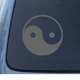 YIN & YANG - Asian - Car, Truck, Notebook, Vinyl Decal Sticker #1040 | Vinyl Color: Silver