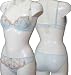 Ex Store Antique Blue Embroidery Padded Bra & Knickers