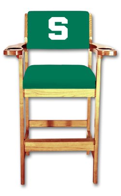 Michigan State Spartans Single Spectator Chair - Cherry Finish