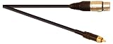 Black Professional 1m Klotz IY104SW Screened 3 Pin XLR Line Socket To Phono Plug. Sleeve